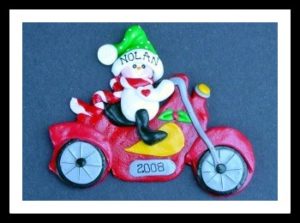 SNOWMAN ON MOTORCYCLE