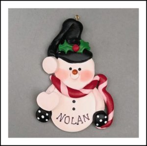 SNOWMAN IN BLACK HAT