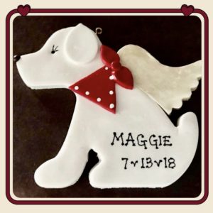 DOG ANGEL CHRISTMAS ORNAMENT