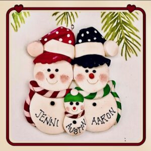 SNOWMAN FAMILY MEMORY CHRISTMAS ORNAMENT